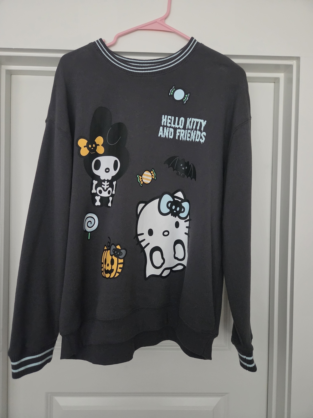 Halloween Hello Kitty and Friends Black Graphic Pullover Sweater